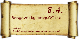 Benyovszky Aszpázia névjegykártya